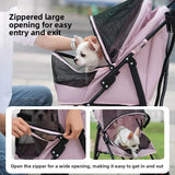 Foldable Pet Stroller for Small Dogs Cats Lightweight Travel Pushchair Breathable Carrier  Teddy Puppies Outdoor Walks Shopping