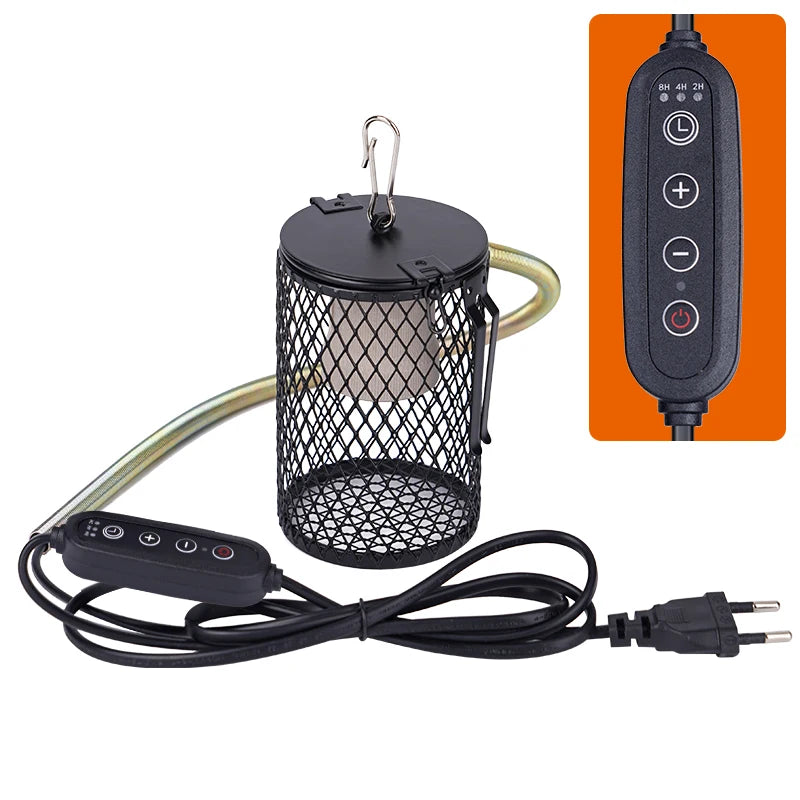 Reptile Heat Lamp Guard — Anti-Scalding Ceramic Lampshade Set, 220V