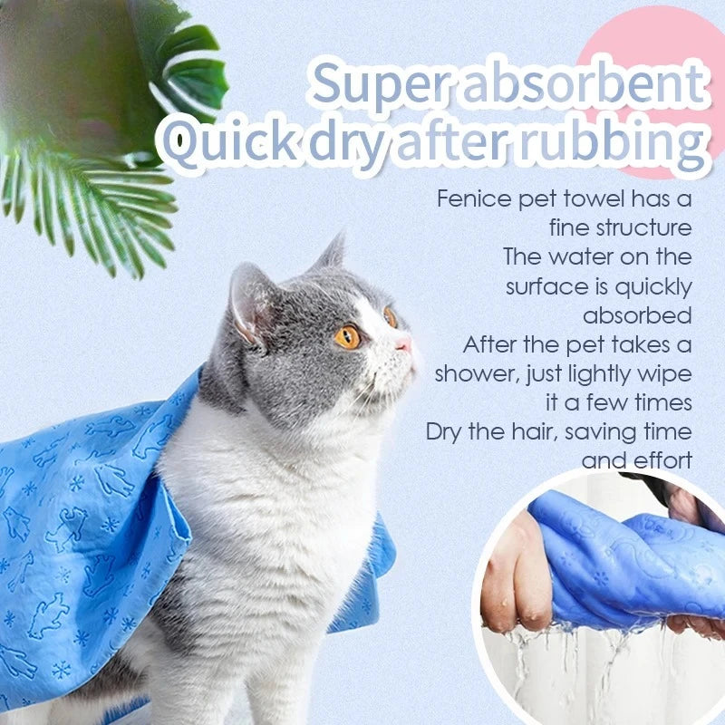 Imitation Deerskin Pet Drying Towel — Large Absorbent Quick-Dry Towel