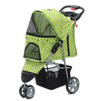 Large Foldable Pet Stroller for Golden Retrievers & Big Dogs — Adjustable Handle & Fruit Tray Outdoor Cart