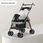 Lightweight Portable Foldable Pet Stroller Cart for Dogs & Cats — Outdoor Travel Trolley