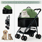 3-in-1 Dog Stroller Wagon with Removable Cat Stroller & Backpack Carrier for Dogs up to 55 lbs