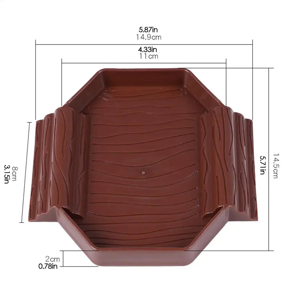 2-in-1 Anti-Slip Tortoise Water Dish — Bathing & Feeding Bowl with Ramp