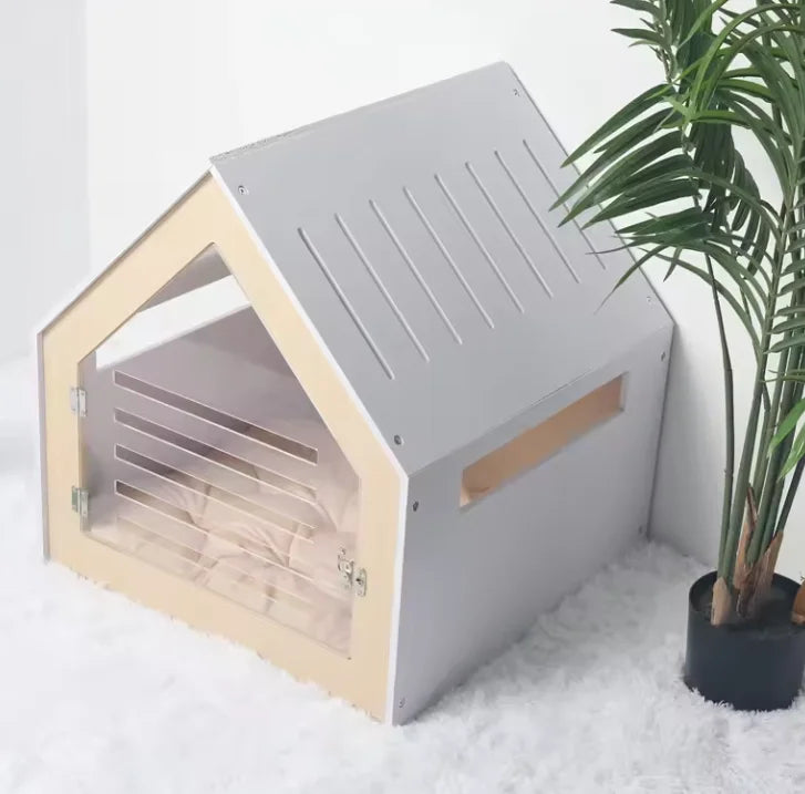Eco-Friendly Wooden Cat House for Winter Warmth