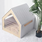 Eco-Friendly Wooden Cat House for Winter Warmth