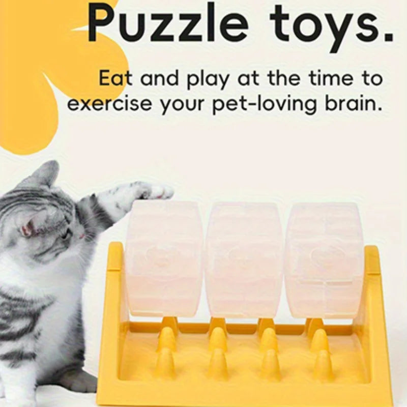 Rotating Slow Feeder Puzzle Toy for Cats & Dogs — Bite-Resistant Leaky Food Dispenser