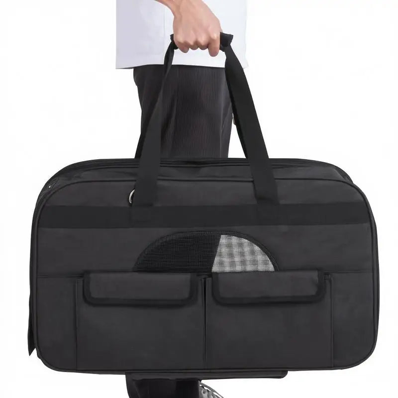 Pet Travel Crate with Wheels 23" (35lb Capacity, Telescopic Handle)
