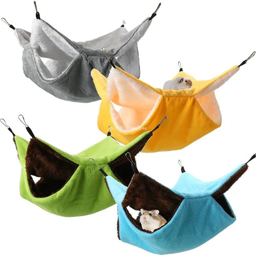 Plush Hanging Hammock — Double-Layer Warm Bed for Small Pets