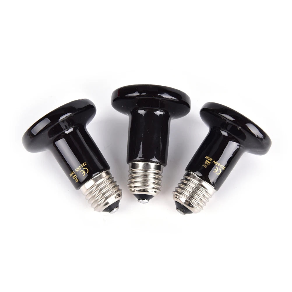 Black Ceramic Heat Emitter — No-Light Infrared Bulb for Snake & Chameleon Tanks
