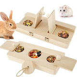 6-in-1 Wooden Foraging Puzzle Toy — Treat Feeder for Hamsters & Guinea Pigs