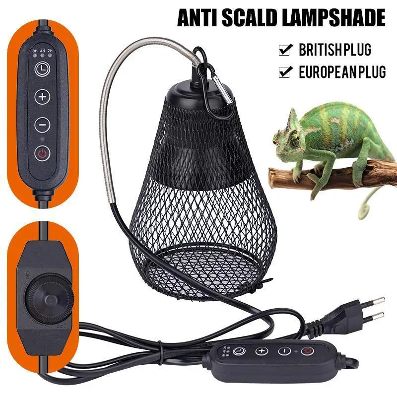 All-in-One Reptile Heat Lamp Shade — Anti-Scald Ceramic Infrared Heater