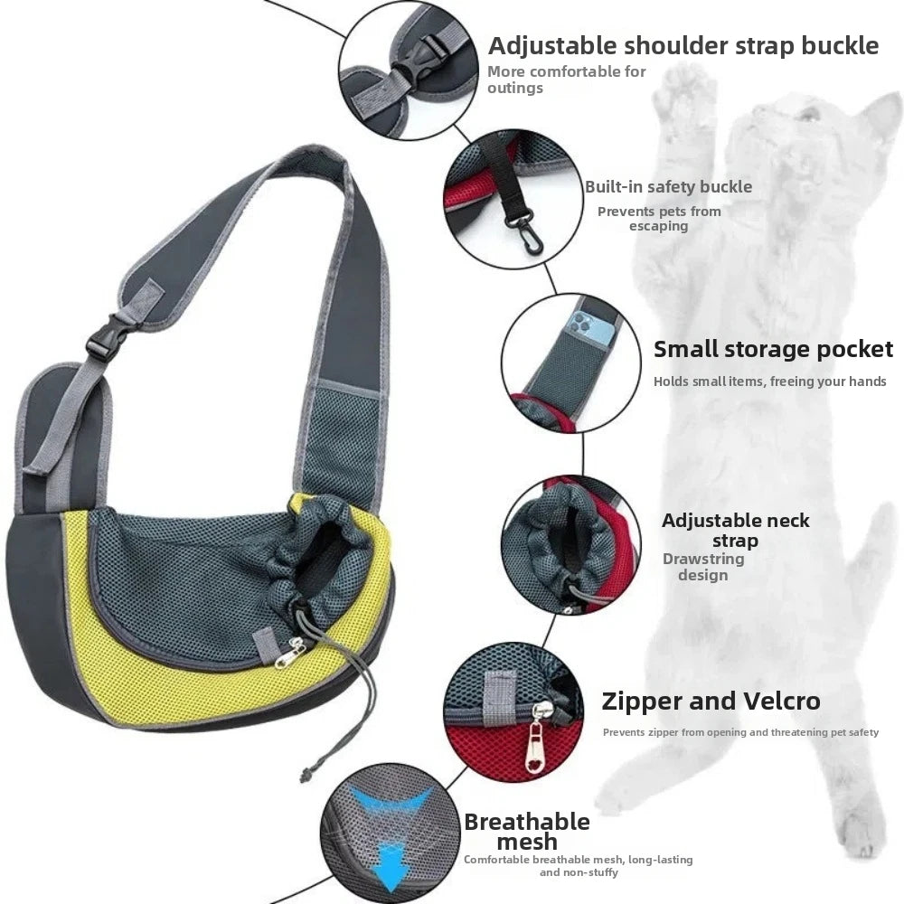 Hands-Free Puppy Carrier Backpack (Oxford Cloth, Crossbody, Multi-Size)
