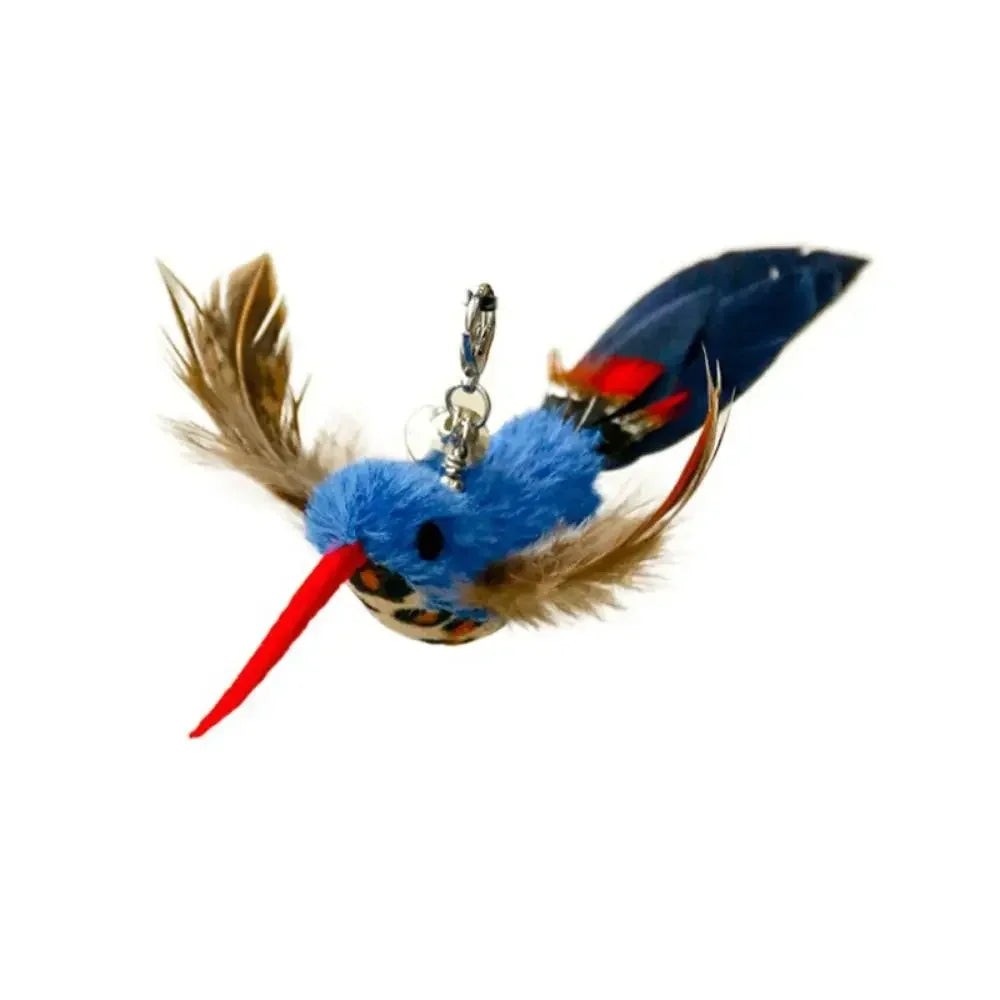 Plush Bird Teaser Wand with Suction Cup