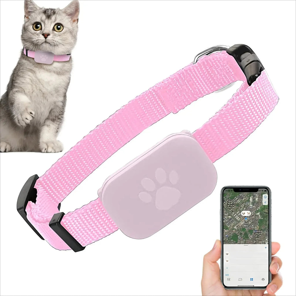 Slim GPS Cat Tracking Collar - Long Battery Life Safety Locator for Cats & Kittens