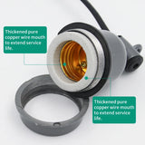 E27 Ceramic Reptile Lamp Holder — Heat-Resistant Socket with Power Cord