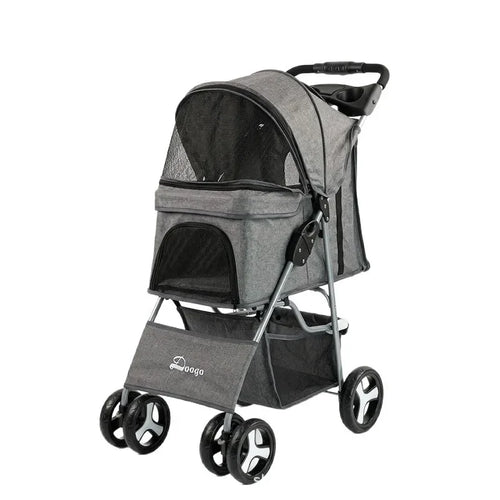 Lightweight One Click Foldable Pet Stroller for Small Medium Dogs Cats Universal Outdoor Walking Travel Carrier Push Cart
