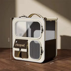 Wheeled Pet Carrier Backpack with Feeding Window & Large Storage