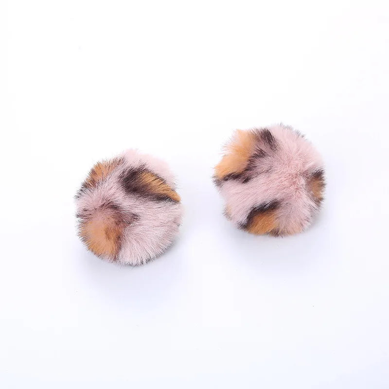 3-Pack Leopard Print Furry Chew Ball Cat Toys — Soft Interactive Teething Balls for Kittens