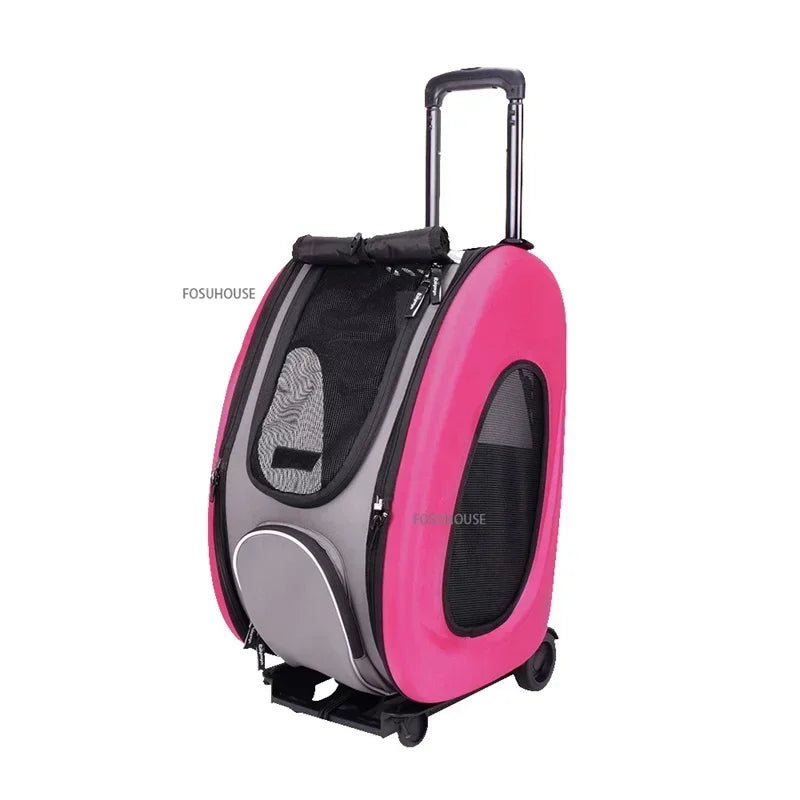 Large-Capacity Foldable Pet Carrier Trolley for Dogs & Cats — Lightweight Portable Outdoor Shopping & Travel