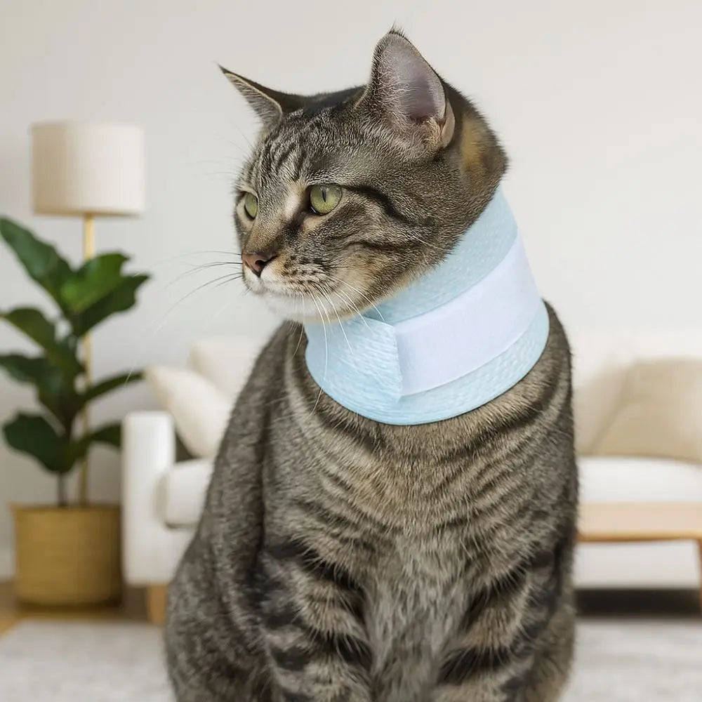 Mesh Pet Recovery Collar (Soft, Adjustable, Breathable, Anti-Lick, Neck Support)