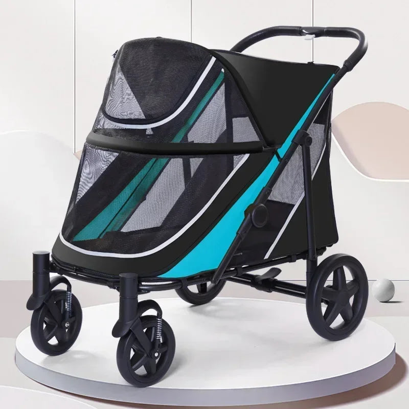 Multifunctional Lightweight Foldable Pet Cart for Multiple Cats & Dogs — Versatile Outdoor Carrier