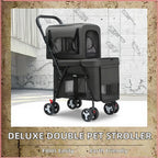 Luxury Double-Layer ABS 4-Wheel Pet Stroller for Small & Large Dogs & Cats — Eco-Friendly Lightweight Travel Carrier