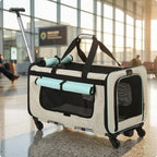 Collapsible Soft-Sided Rolling Pet Trolley Carrier