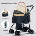 Foldable Pet Stroller with Detachable Cage for Teddy Dogs & Cats — Lightweight Outdoor Travel Trolley