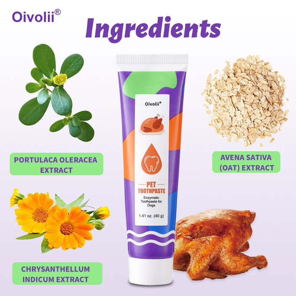Pet Toothpaste & Toothbrush Set — Chicken-Flavored Plaque & Tartar Control