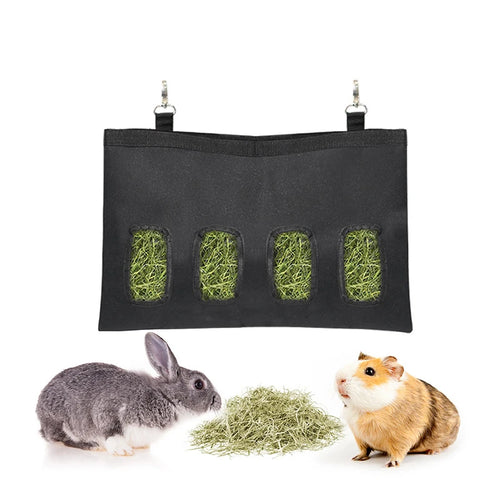 Hanging Hay Feeder Bag for Rabbits & Guinea Pigs — Mess-Free Dispenser