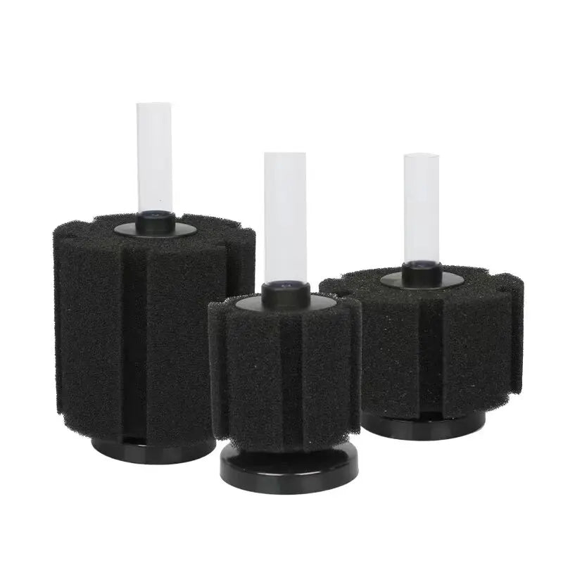 Black Bio Sponge Aquarium Filter (Air Pump Driven, Corner Skimmer, Bio Media)