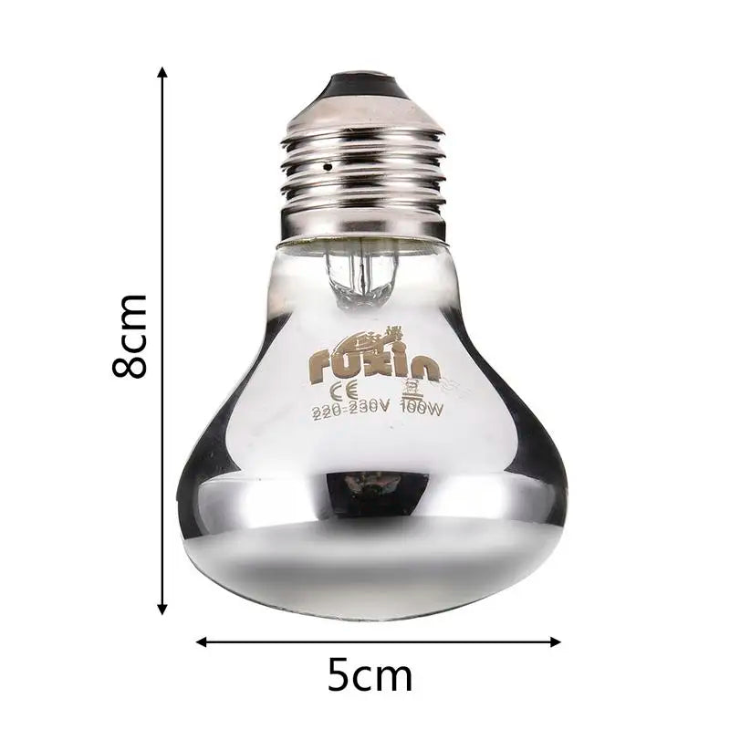 E27 Ceramic Heat Lamp — No-Light Day & Night Reptile Heater, 25W–100W