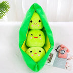 Pea Pod Plush Cat Toy — Cute Stuffed Bean Doll for Play & Decor