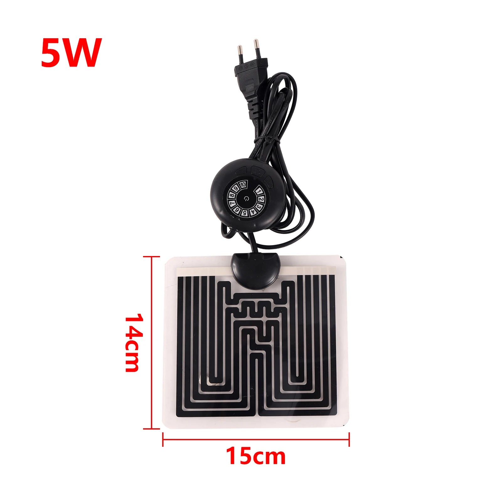 Adjustable Graphene Reptile Heat Mat — 10-Level Thermostat, 5W–45W