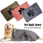 Microfiber Pet Bath Towel — Super Soft Absorbent Towel for Dogs & Cats