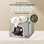 Foldable Cat Cave with Hanging Ball & Scratch Pad, 16.5in