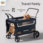 BOSIMAO Large Foldable Pet Stroller Cart for Elderly & Disabled Dogs — Portable Outdoor Travel Carrier