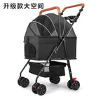 Compact Foldable Pet Stroller with Detachable Carrier for Teddy Dogs & Cats — Lightweight Outdoor Cart