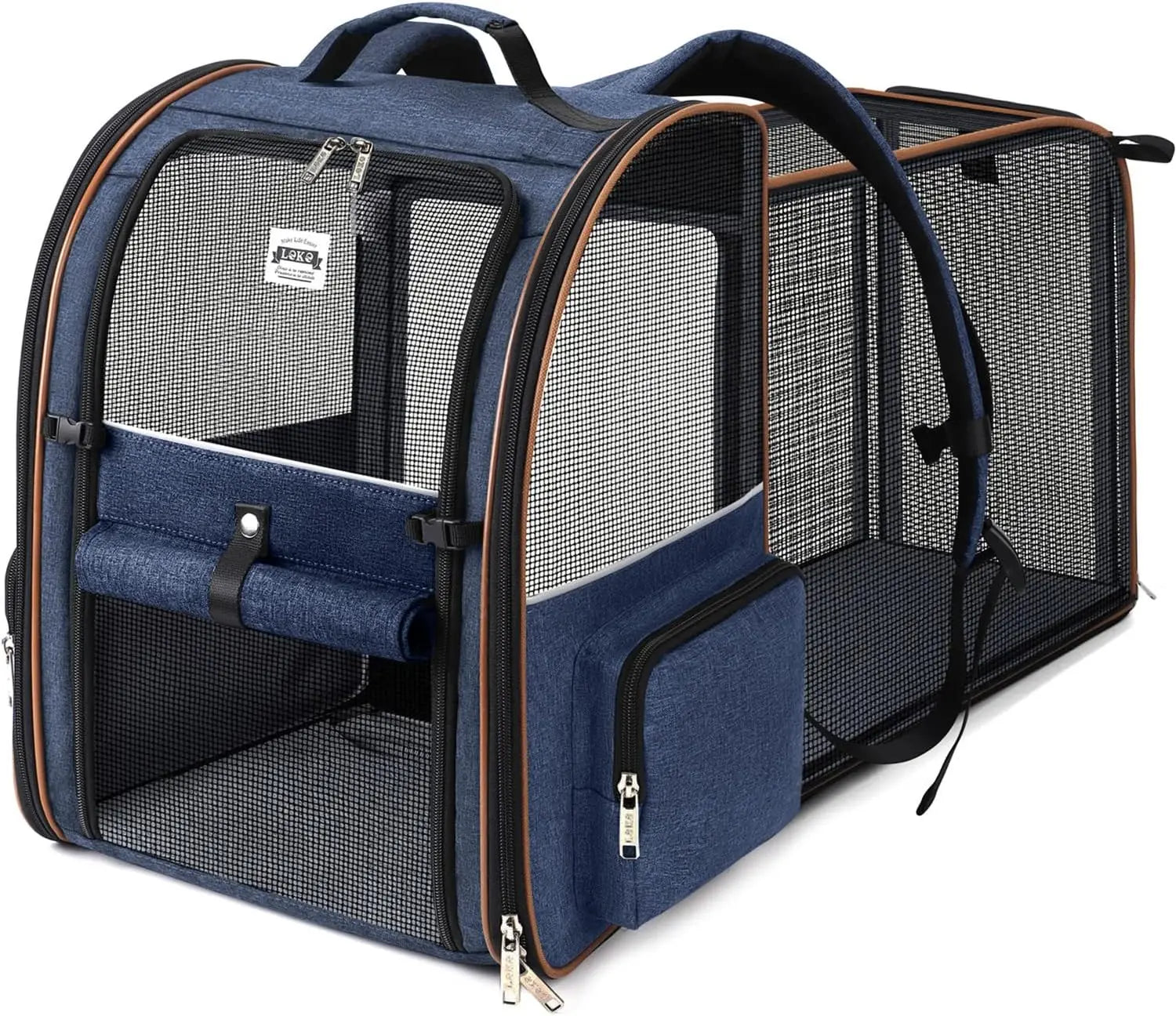 Large Expandable Foldable Pet Carrier Backpack for Dogs, Puppies & Medium Cats up to 18 lbs
