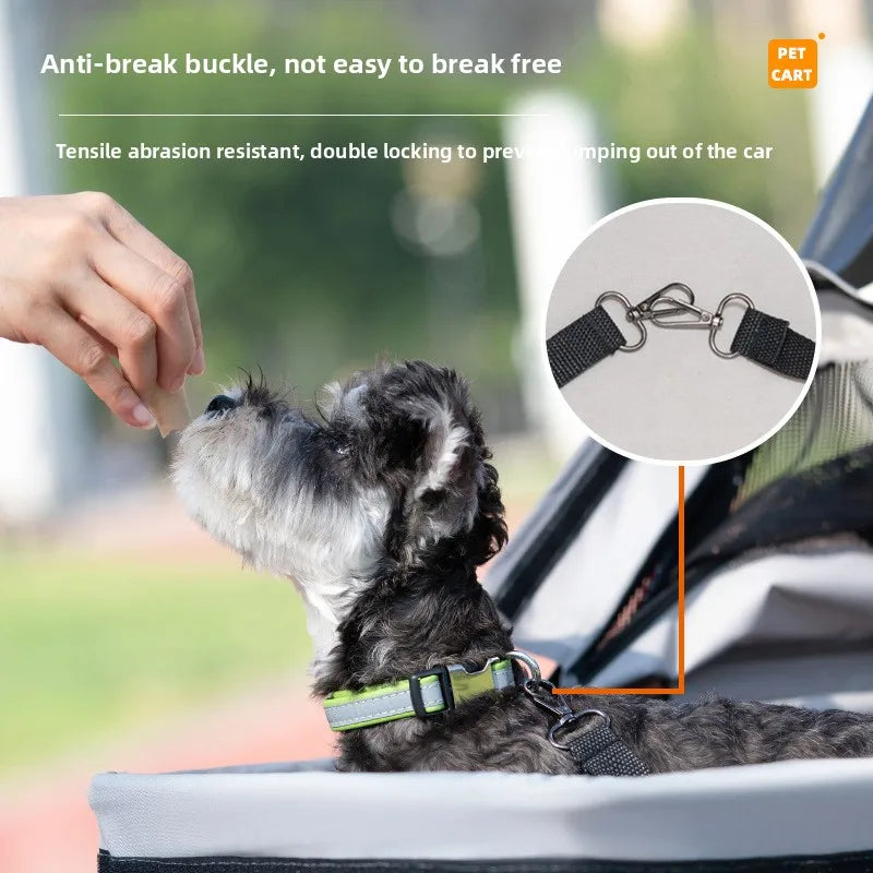Lightweight Foldable Pet Stroller for Poodles, Cats & Small Breeds — Outdoor Travel Trolley