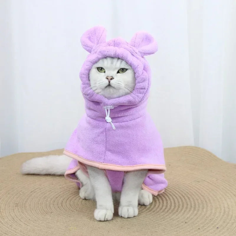 Hooded Dog Bathrobe — Adjustable Microfiber Coat for Bath & Winter