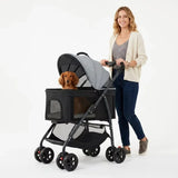 Lightweight Folding Pet Trolley, Cat and Dog Bag Can Be Separated from the Cage, Small Pet Car Can Carry Pet Sleeping Basket
