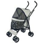 4-Wheel Foldable Pet Stroller for Teacup Poodles, Cats & Small Dogs — Lightweight Outdoor Travel Cart