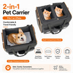Expandable Foldable Double Rolling Pet Carrier for 2 Cats with Removable Divider