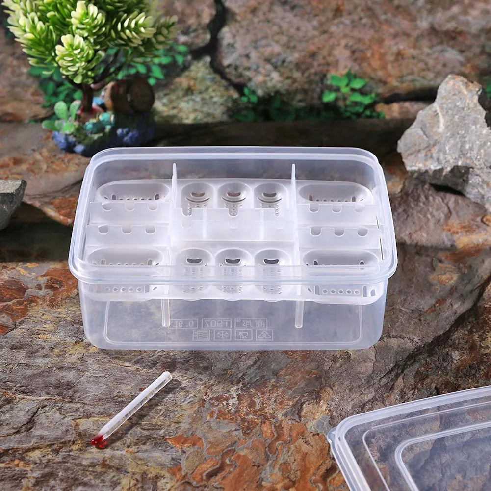 16-Grid Reptile Egg Incubator Tray — Hatching Case for Lizards & Snakes