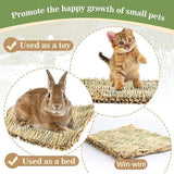 Natural Straw Chew Mat — Woven Hay Bedding for Small Pets