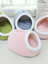 Portable Cartoon Striped Pet Bed, All-Season