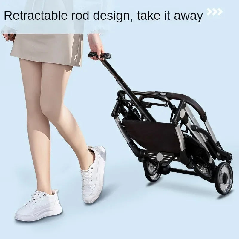 Aluminum Frame Foldable Pet Stroller Trolley with Separate Pet Bag