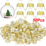 Round Christmas Ornament Caps & Hanger Strings (50-200 Pack)
