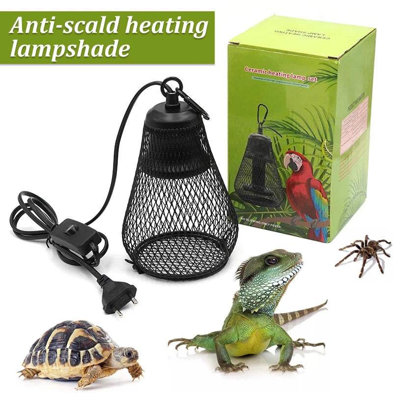 Ceramic Heat Emitter with Protective Cage Guard — All-in-One Reptile Heater